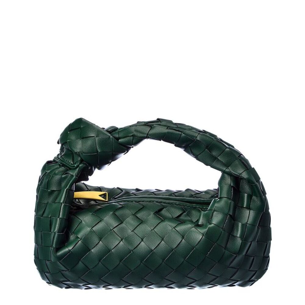 Tiffany & Fred Paris Woven Leather Pouch, Green